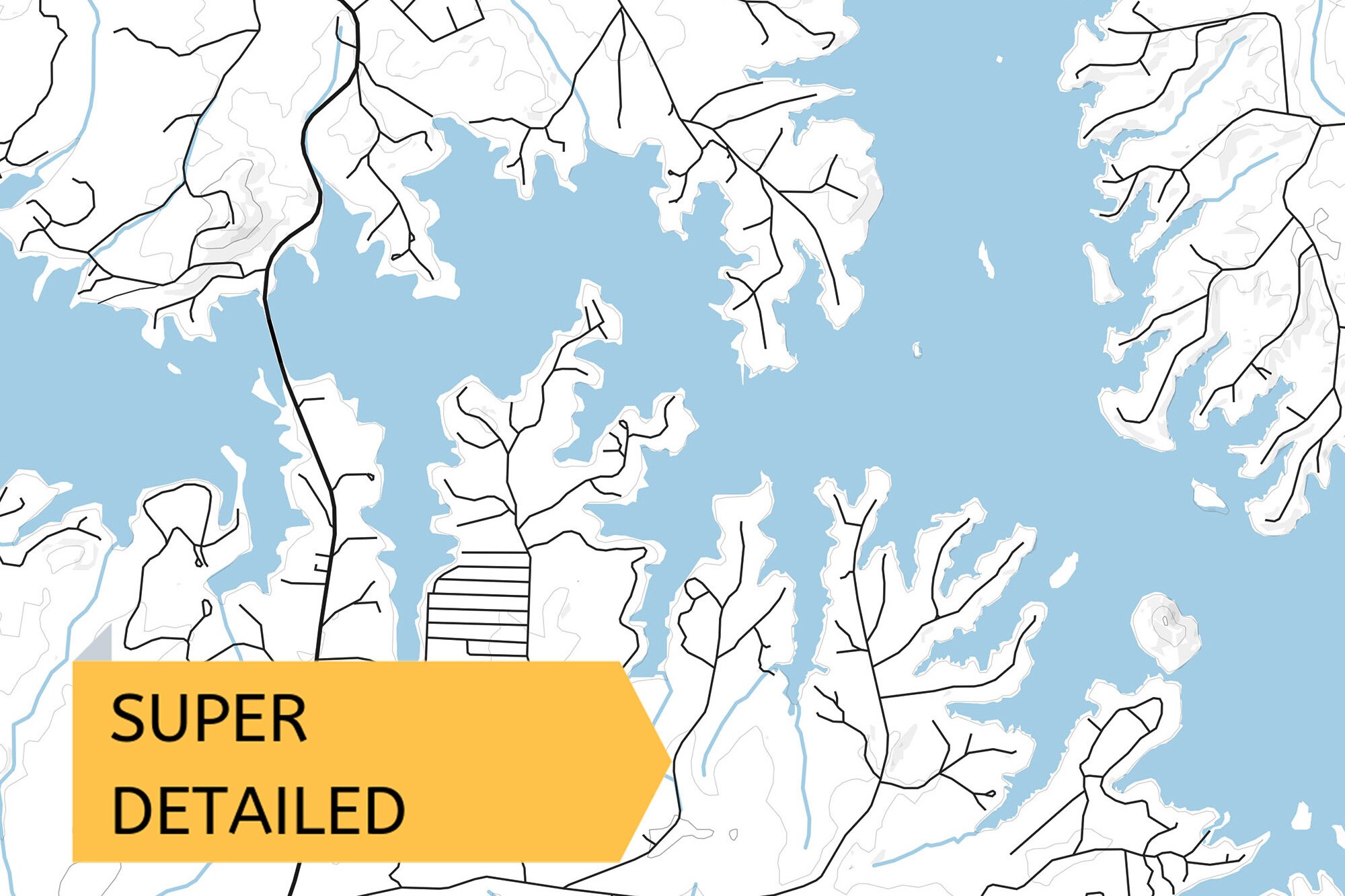 Printable Map of Lake Harding Alabama United States Etsy