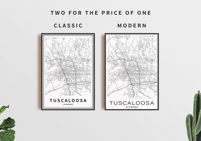 Printable Map of Tuscaloosa Alabama AL United States - Etsy