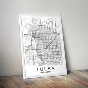 Printable Map of Tulsa, Oklahoma, United States Instant Download City ...