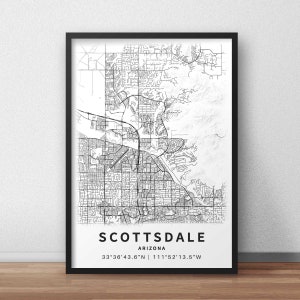 Printable Map of Scottsdale Arizona AZ United States With - Etsy