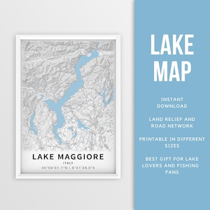Lago Maggiore Landkarte, Italien und der Schweiz - zum ausdrucken oder ausdrucken