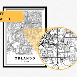 Printable Map of Orlando Florida United States Instant - Etsy