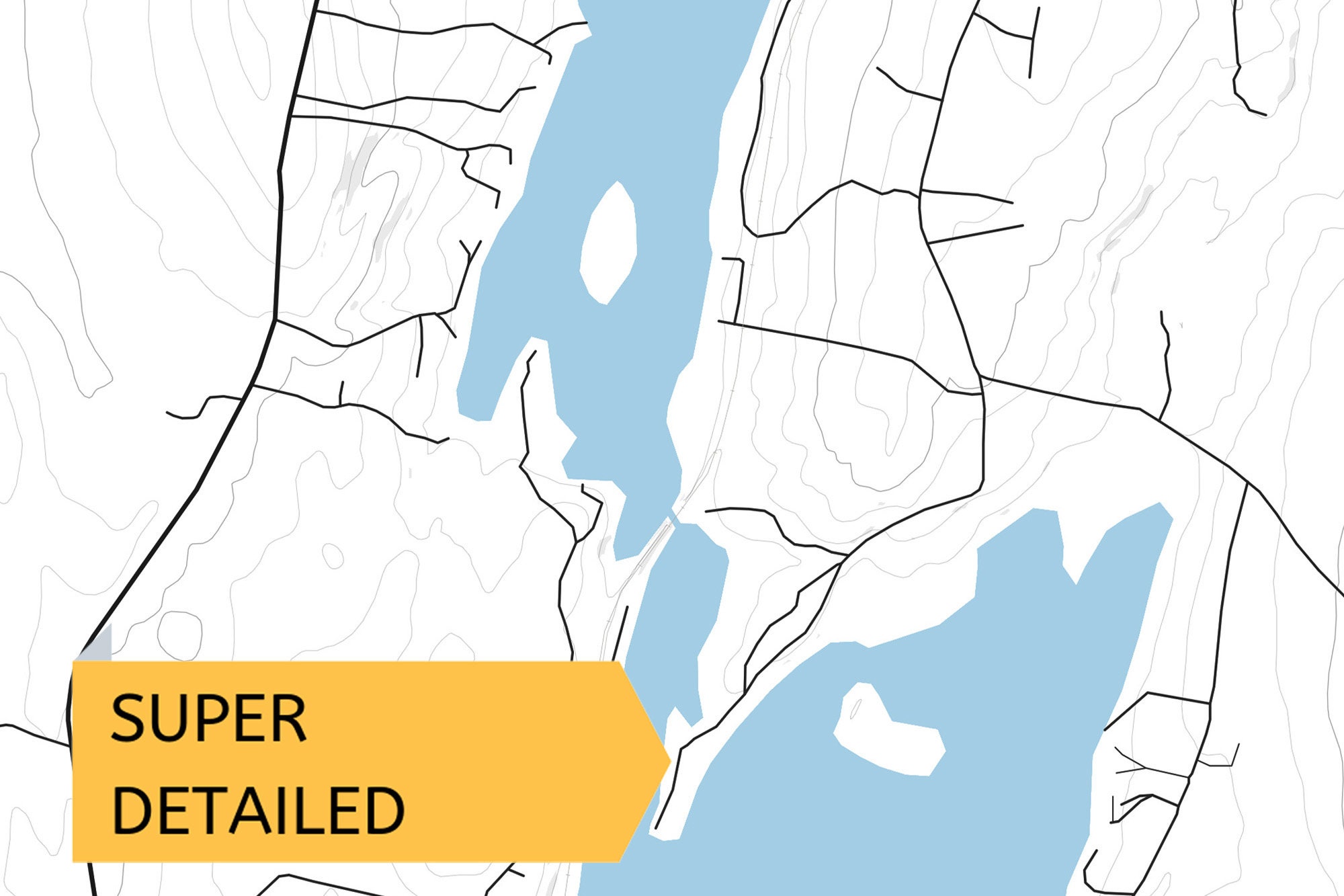 Printable Map of Maranacook Lake Maine United States Etsy