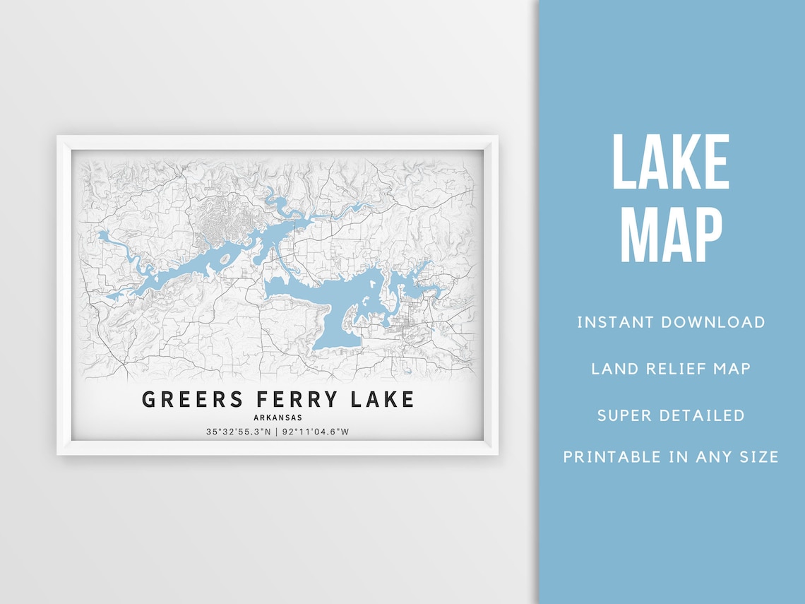 Printable Map Of Greers Ferry Lake Arkansas United States Etsy printable-map-of-greers-ferry-lake-arkansas-united-states-etsy
