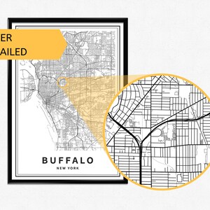 Printable Map of Buffalo, New York USA City Map Instant Download Street ...