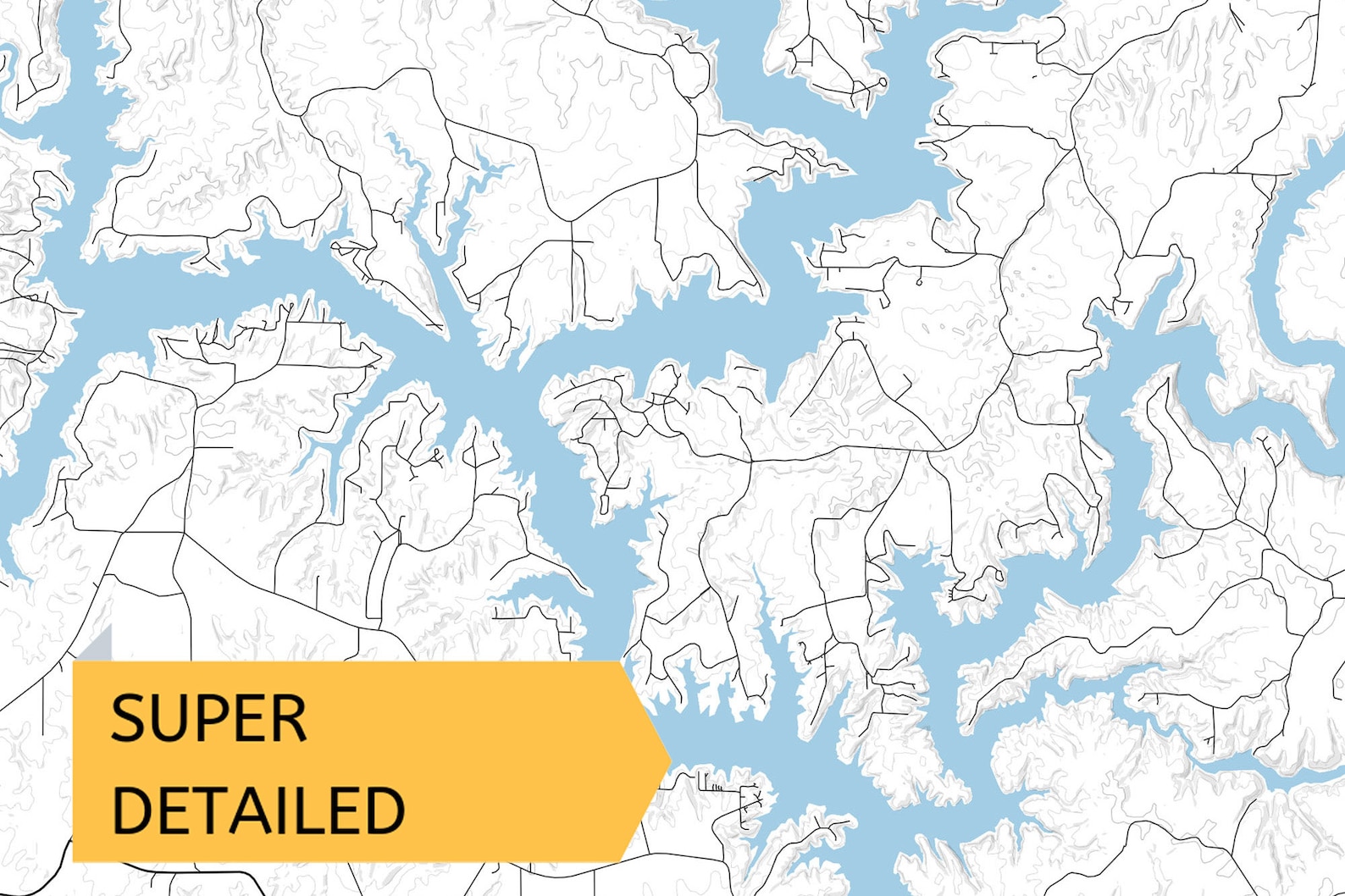 Printable Map of Lewis Smith Lake Alabama United States Etsy