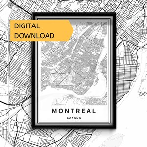 Printable Map of Montreal Canada Instant Download City - Etsy