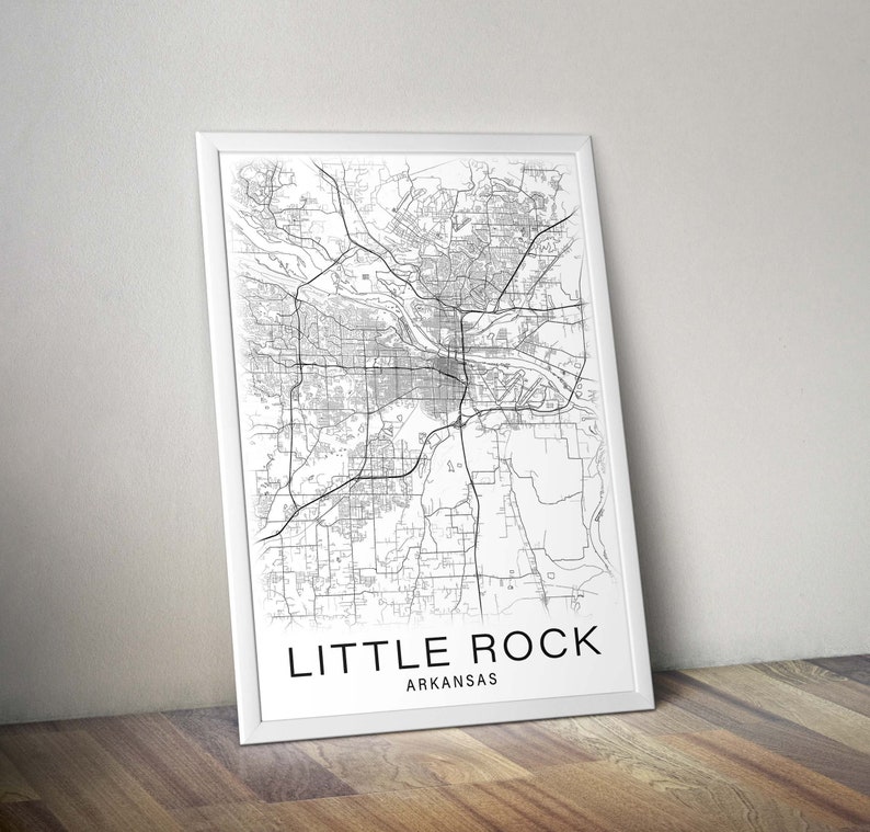 Printable Map of Little Rock Arkansas AR United States - Etsy