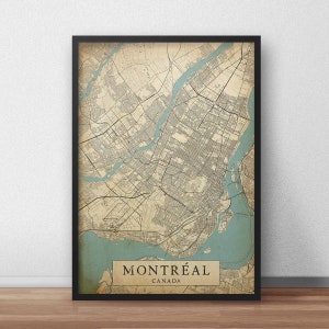 Vintage Style Map Montreal Quebec Canada poster Instant Download Street Map Wall Art Printable Poster image 9