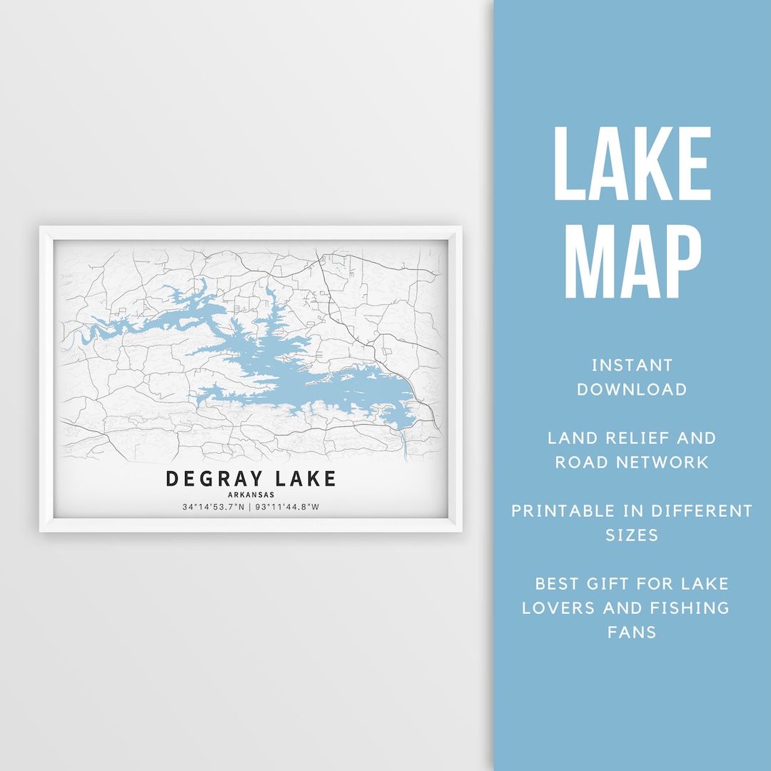 Printable Map Of Degray Lake Arkansas US Instant Download Lake Il 1080xN.5280904365 Snd5 