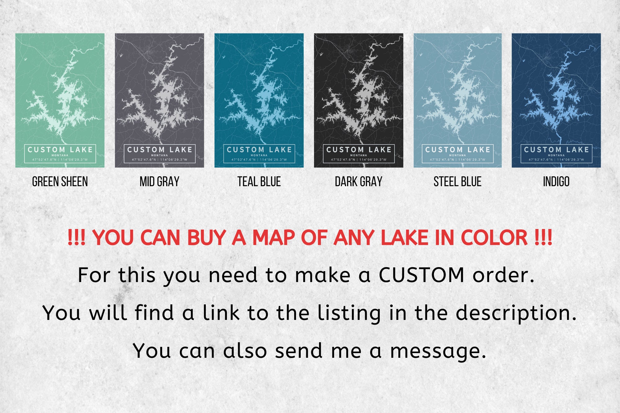 Printable Map of Lake Martin Alabama United States Instant Etsy