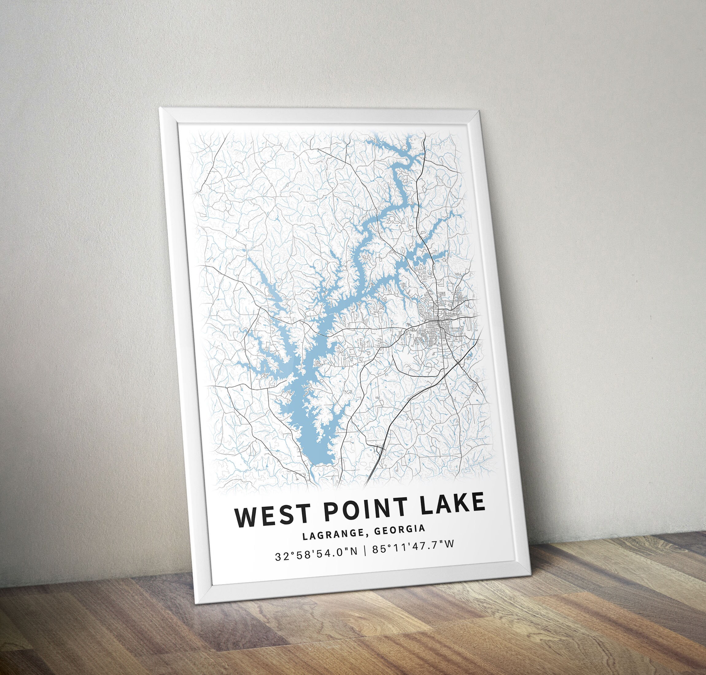Printable Map of West Point Lake United States Etsy