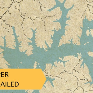 Printable Vintage Style Map of Dale Hollow Lake Tennessee - Etsy