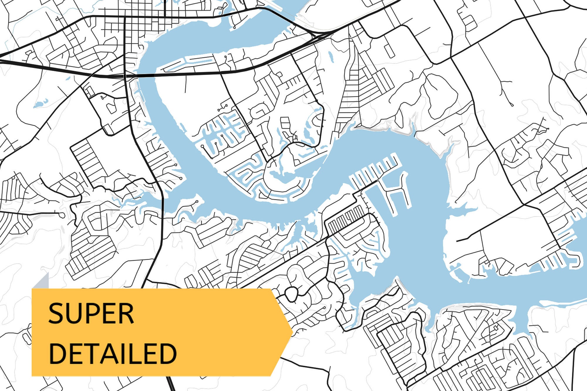 Printable Map of Lake Granbury Texas United States Instant Etsy