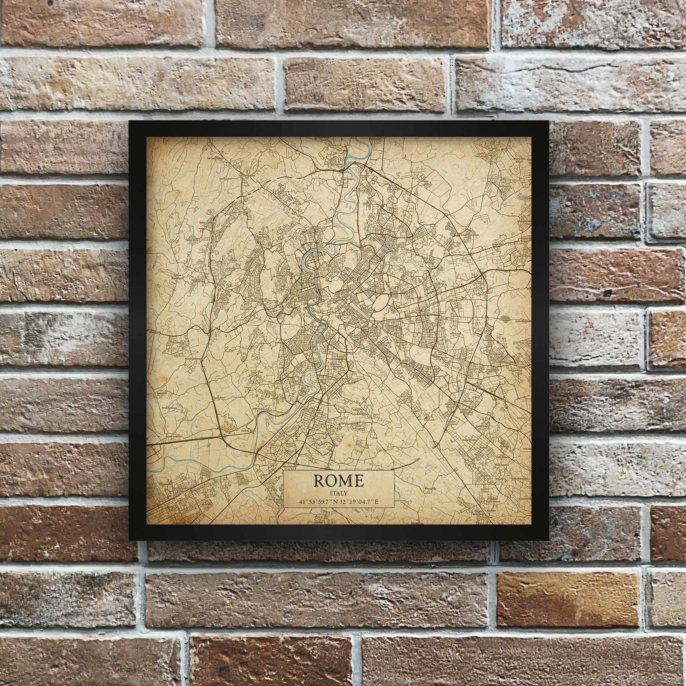 Rome, Italy Vintage Style Map, Printable Rome City Poster (instant ...
