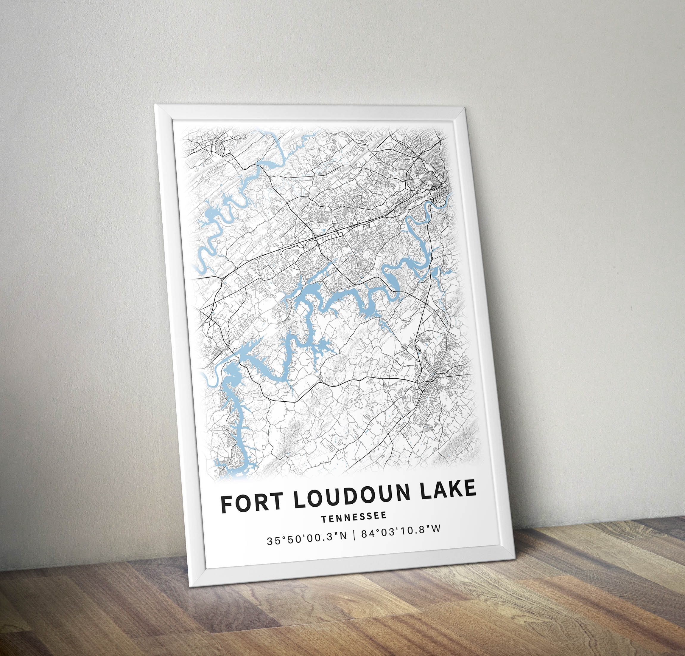 Printable Map Fort Loudoun Lake Tennessee United States Etsy