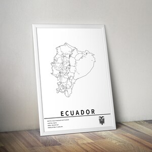 Printable Map of Ecuador With City Names and Roads Instant Download ...