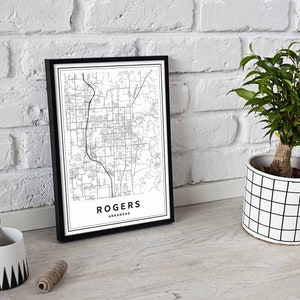 Printable Map of Rogers, Arkansas AR, United States Instant Download ...