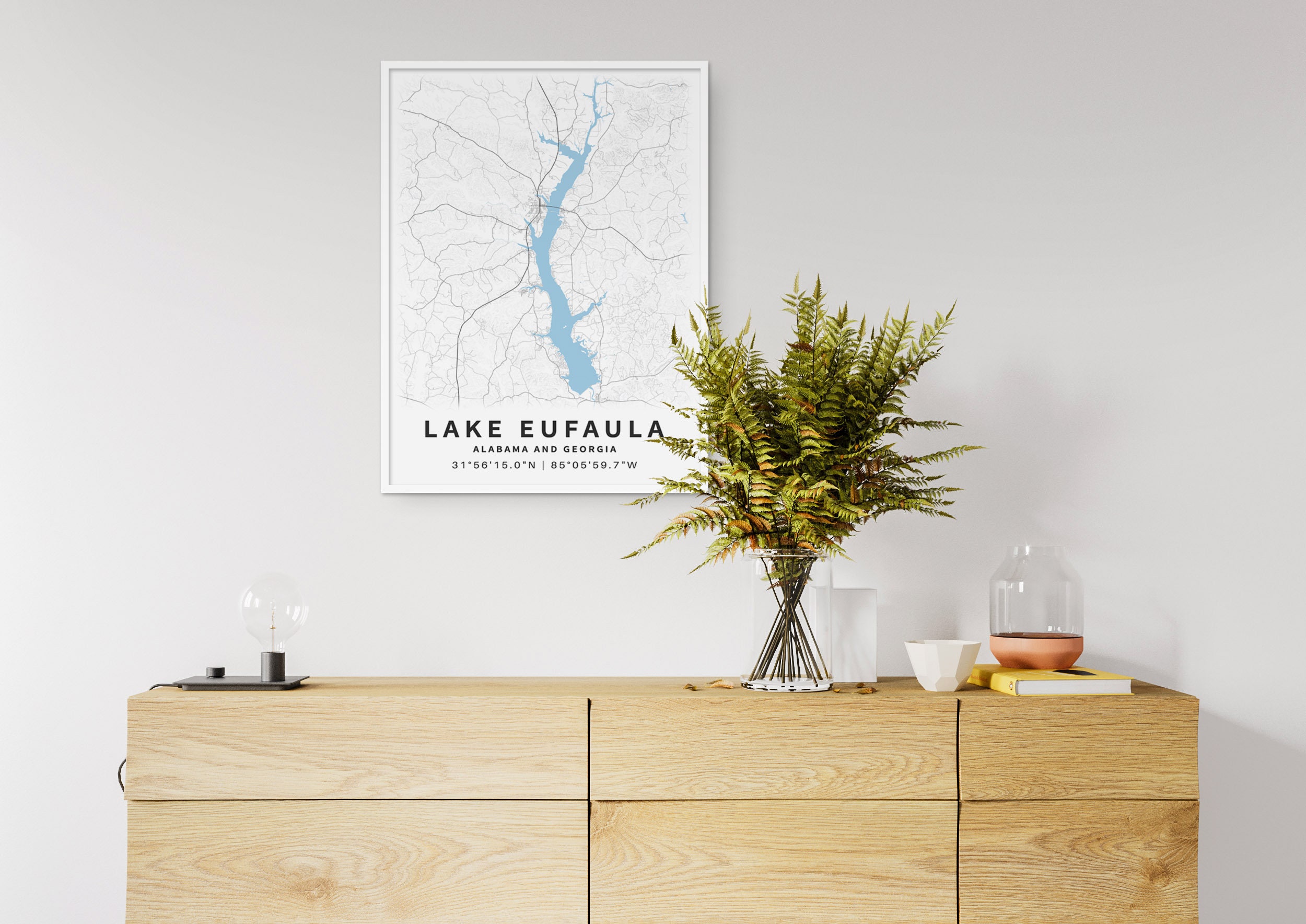 Printable Map of Lake Eufaula Alabama and Georgia United - Etsy