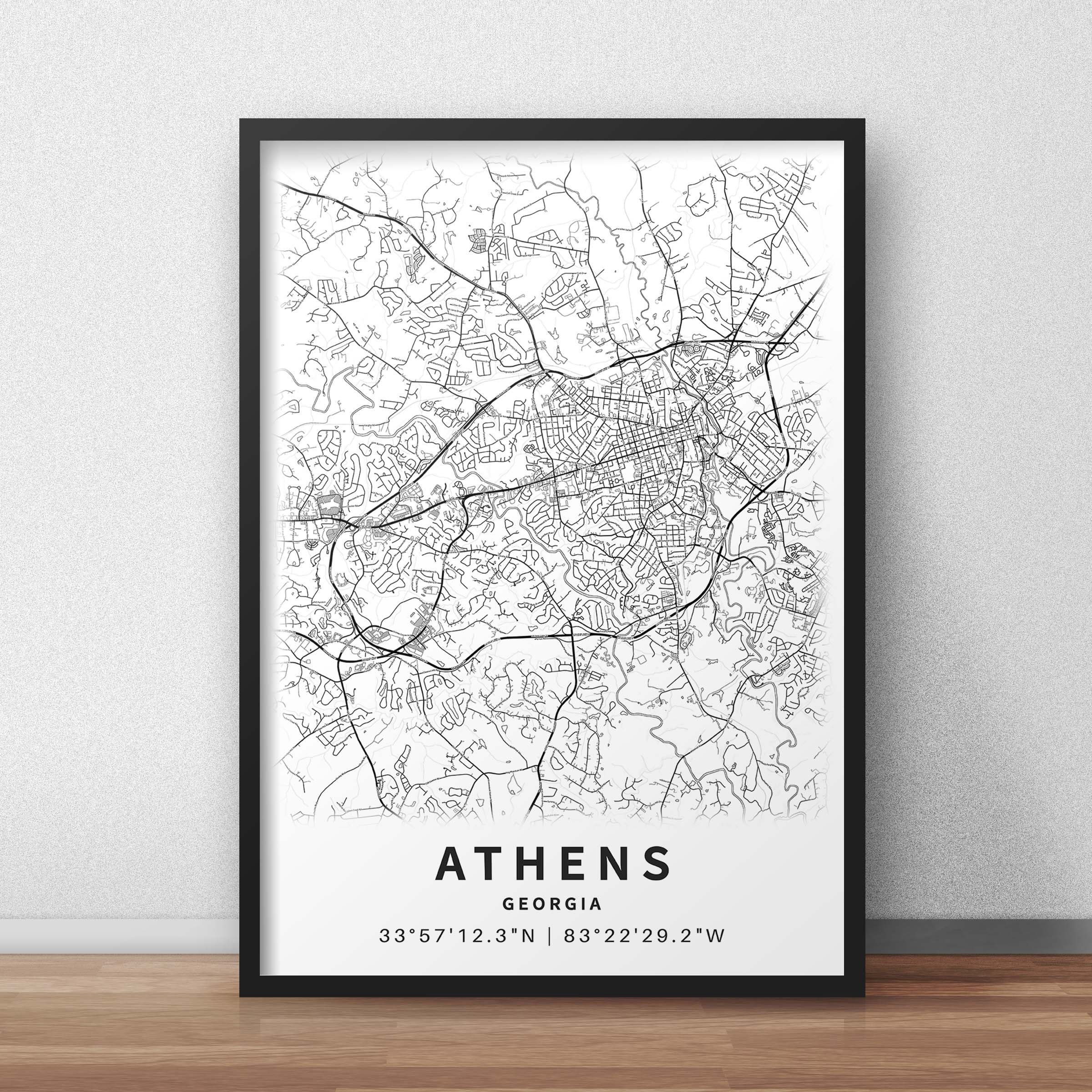 Printable Map of Athens GA Georgia - Il Fullxfull.2839390015 1o9t