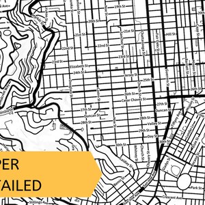 Printable Map of San Francisco, California, USA With Street Names ...