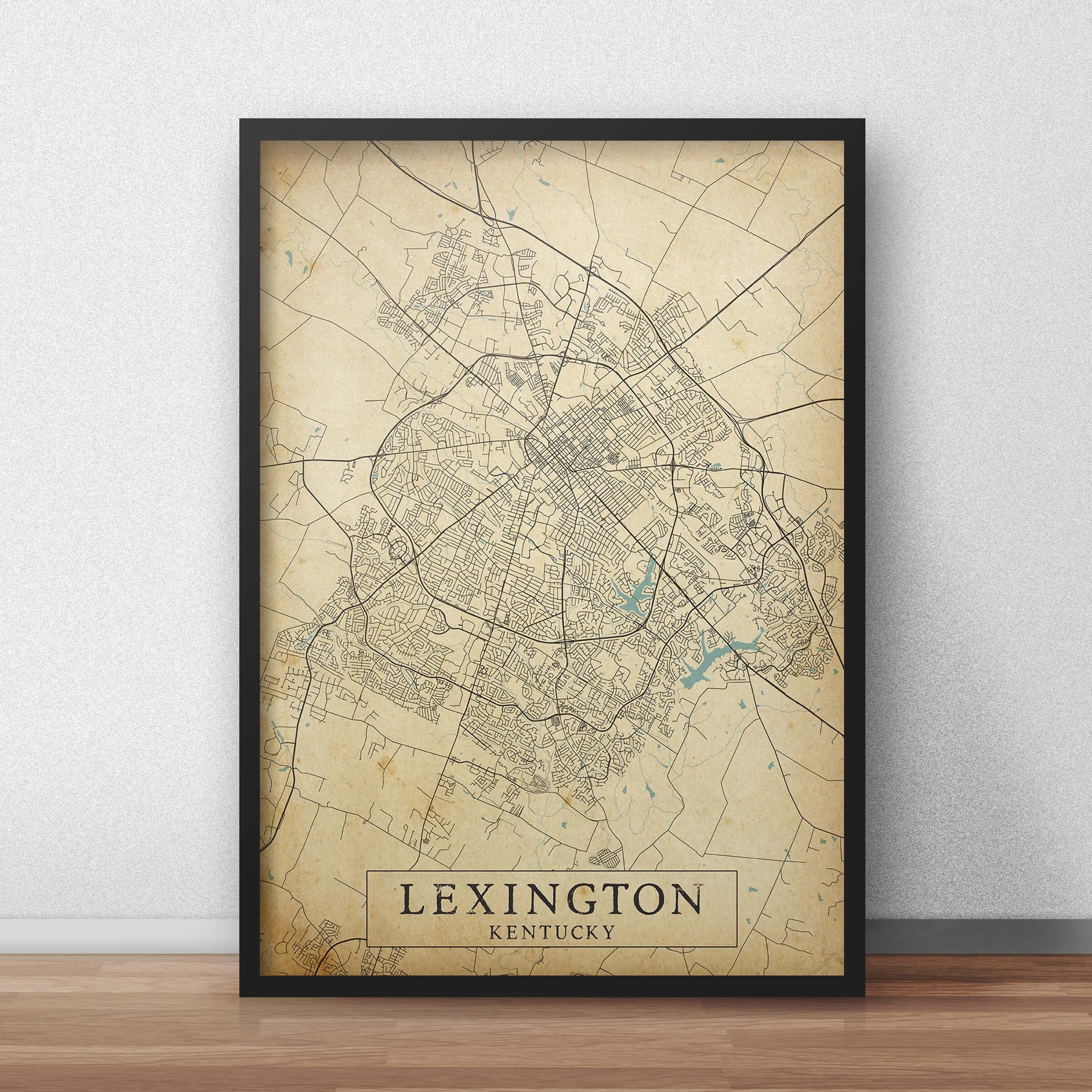 Printable Vintage Style Map of Lexington Kentucky USA - Etsy