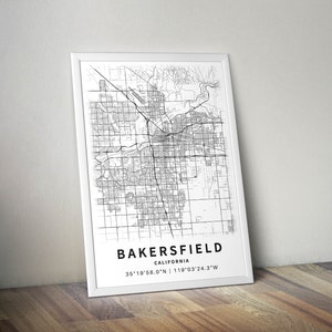 Printable Map of Bakersfield, California, USA With Street Names ...