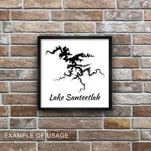Lake Santeetlah Map SVG North Carolina Map Vector File - Etsy