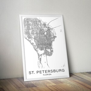 Printable Map of St. Petersburg, Florida FL USA, United States Instant Download City Map Wall ...