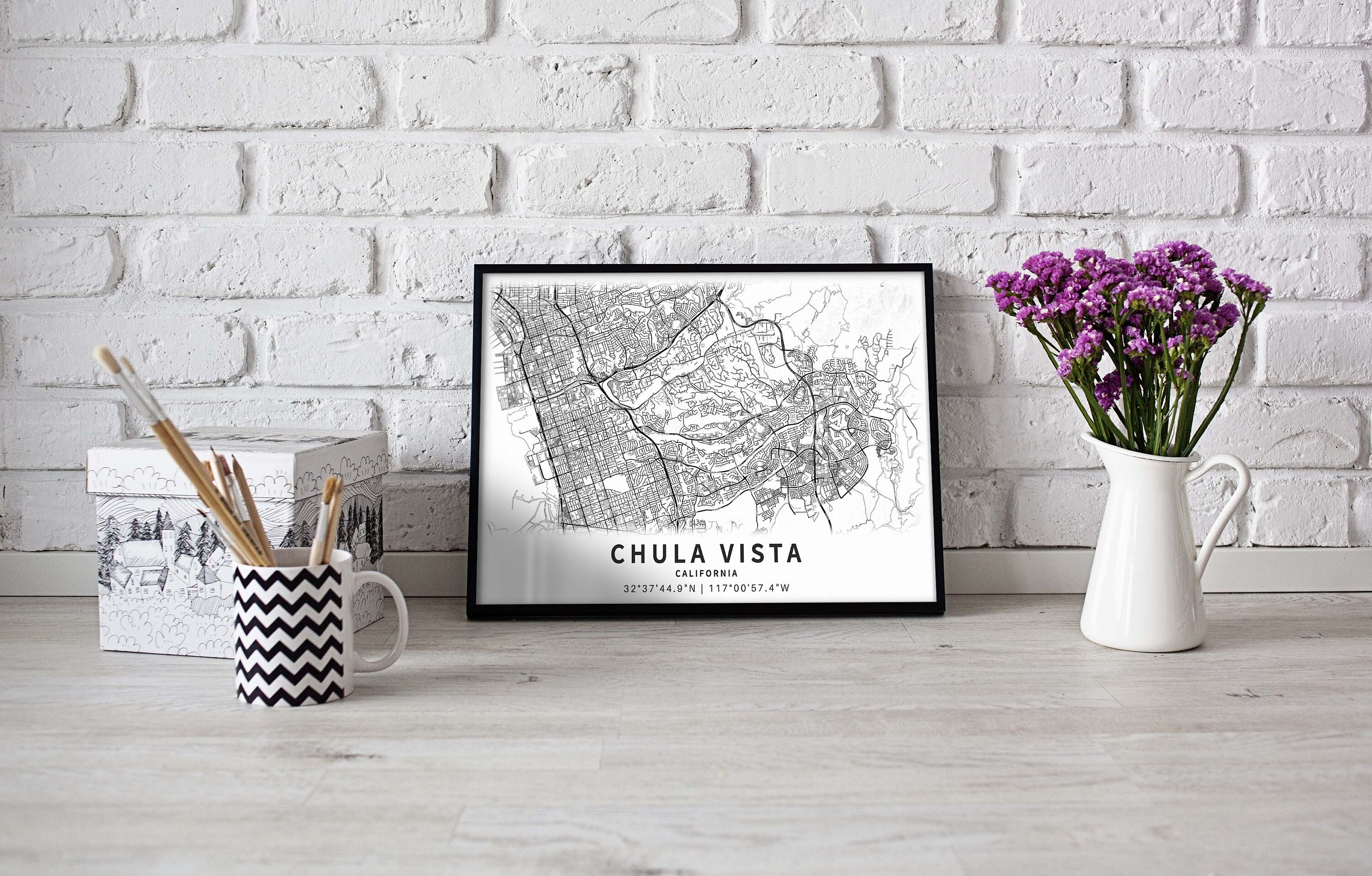 Printable Map of Chula Vista California United States With | Etsy