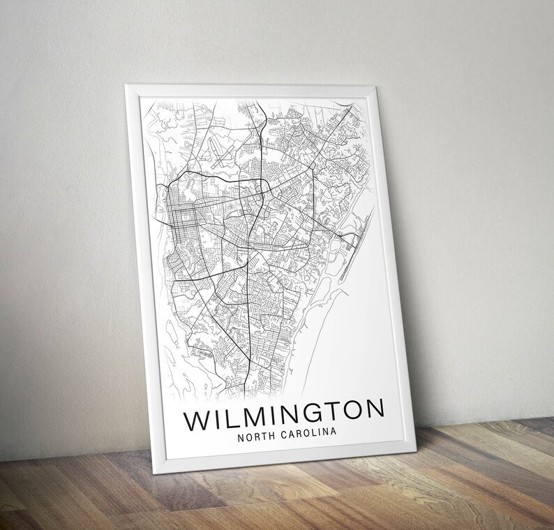 Wilmington NC Map Print North Carolina USA City Map Instant - Etsy