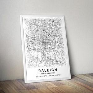 Printable Map of Raleigh, North Carolina, USA With Street Names ...