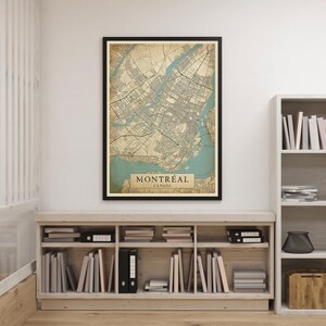 Vintage Style Map Montreal Quebec Canada poster Instant Download Street Map Wall Art Printable Poster image 5