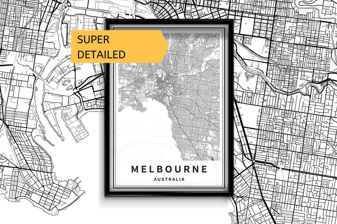 Printable Map of Melbourne Australia Instant Download - Etsy