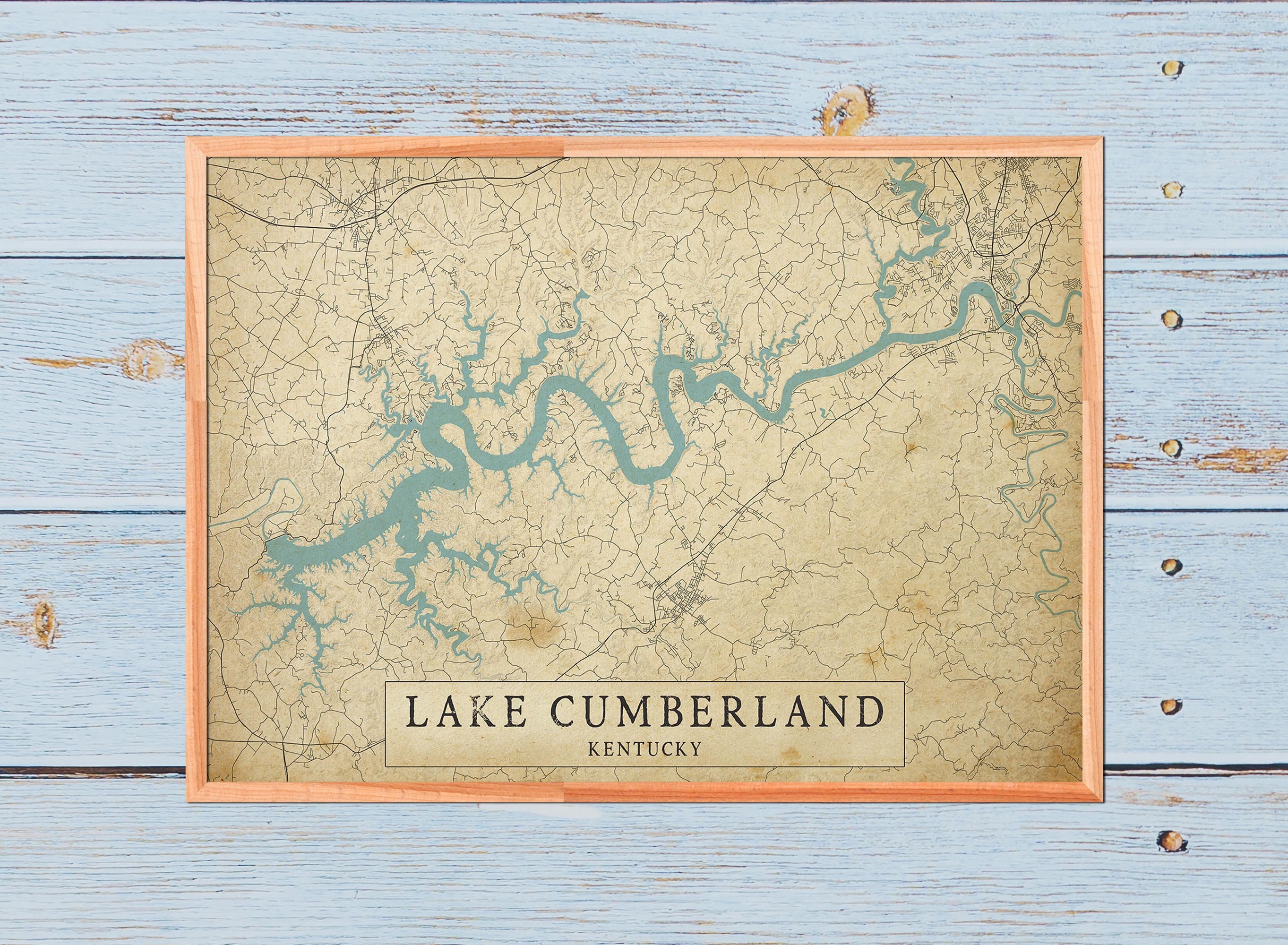 Vintage Style Map of Lake Cumberland Kentucky USA Instant | Etsy