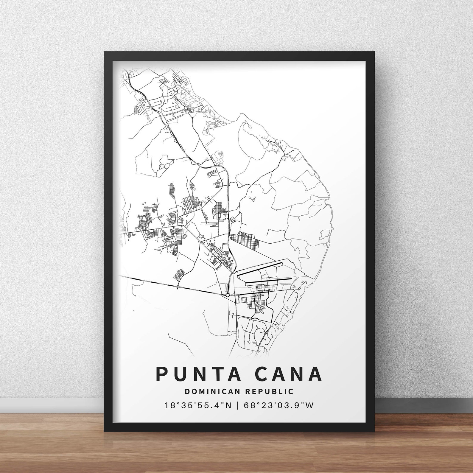 Printable Map of Punta Cana, Dominican Republic With Street Names Instant Download City Map ...