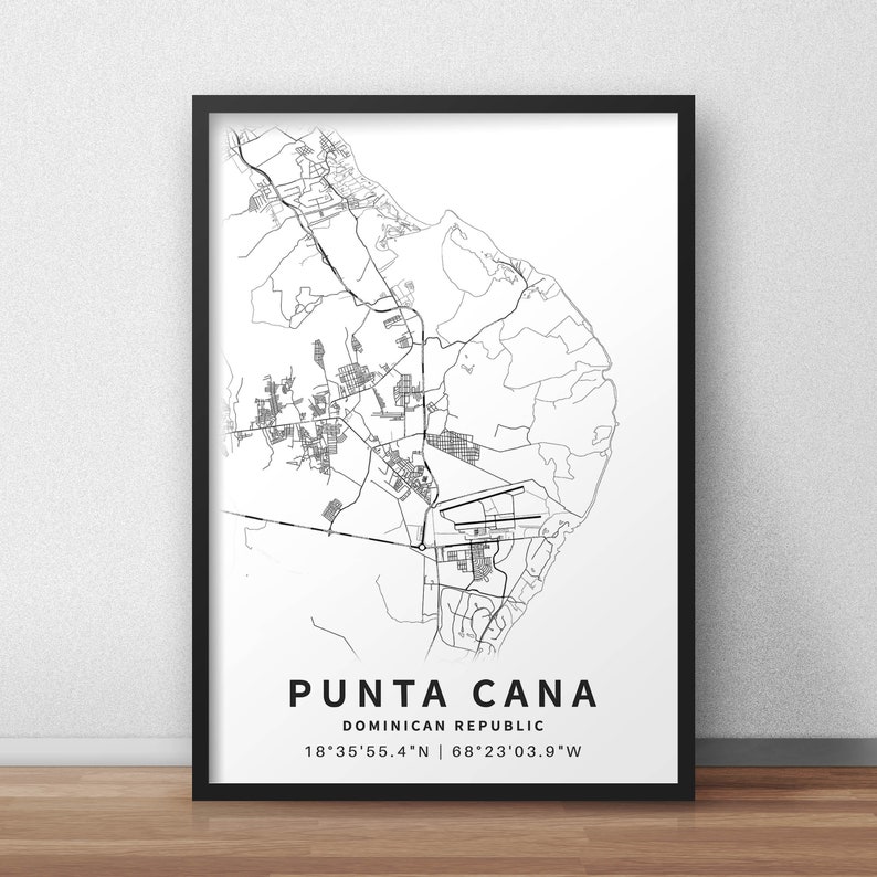 Printable Map of Punta Cana Dominican Republic with Street | Etsy