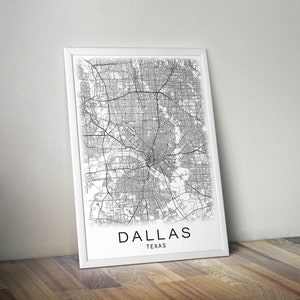Printable Map of Dallas TX Map Print, Texas USA City Map Instant ...