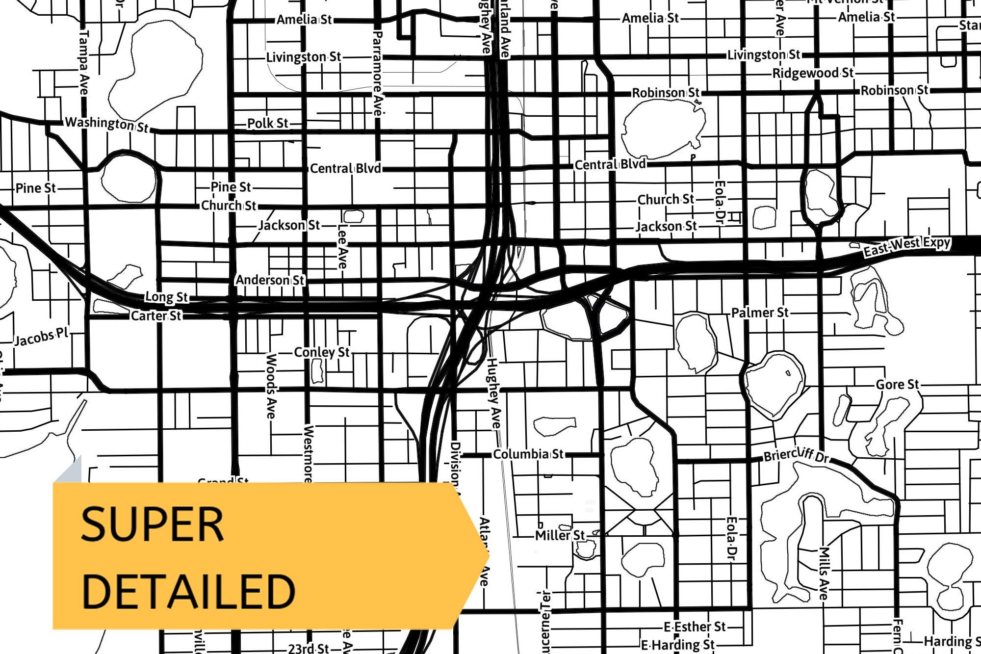 Printable Map of Orlando Florida FL United States With | Etsy