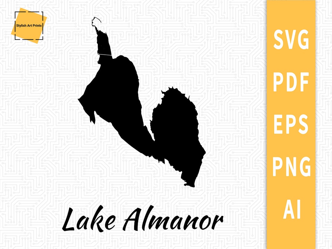 Lake Almanor California Map Vector File Instant Download Etsy