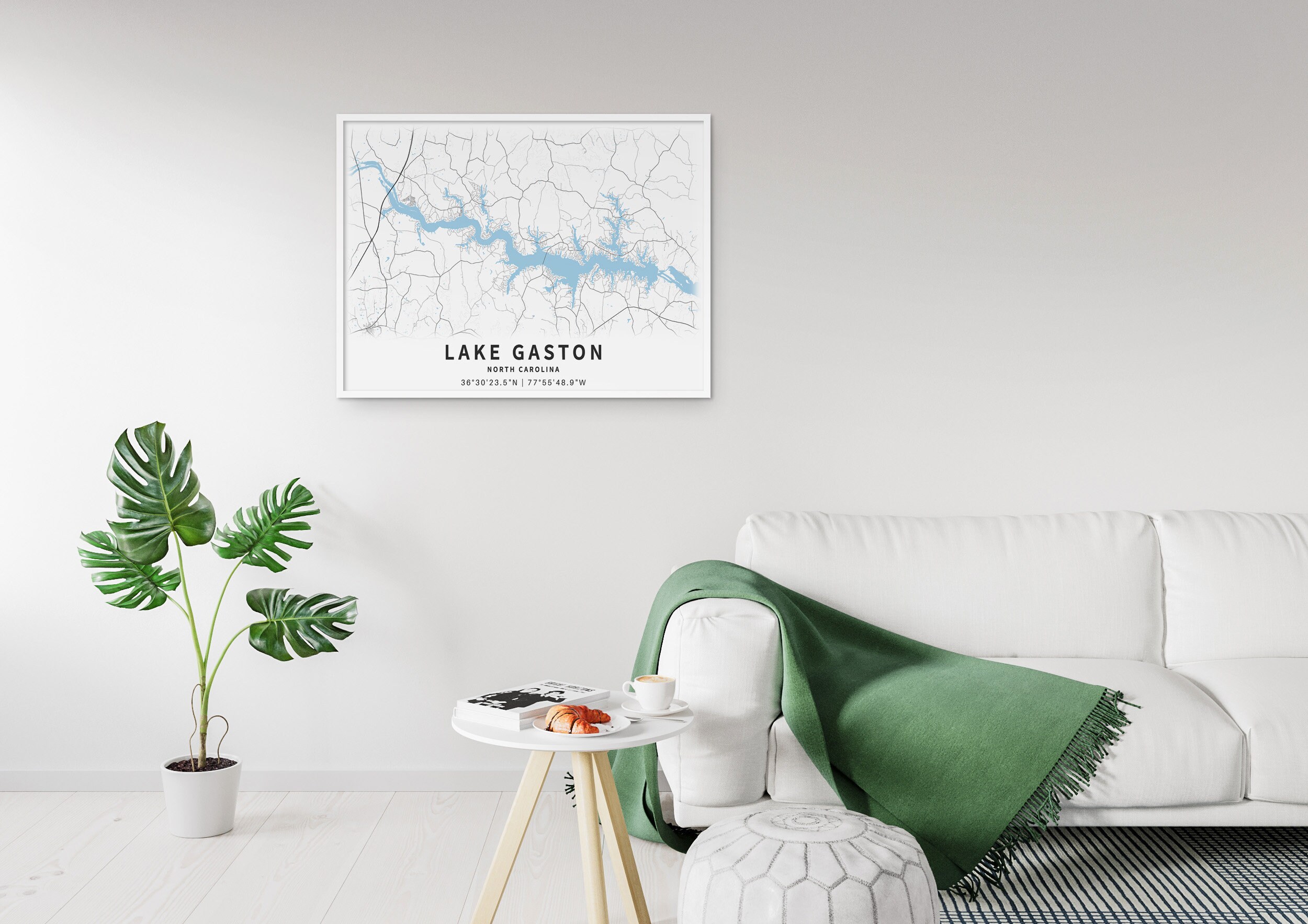 Printable Map of Lake Gaston North Carolina United States Etsy
