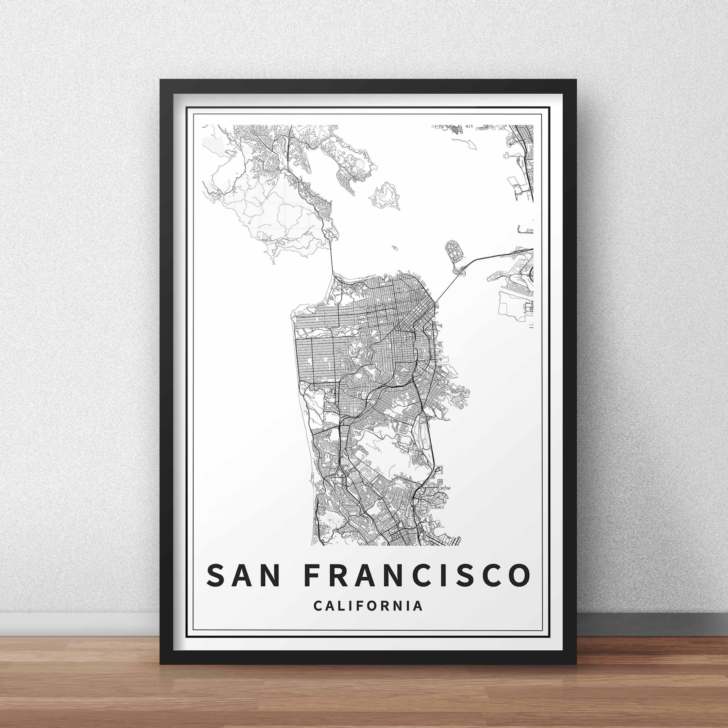 Printable Map of San Francisco California United States | Etsy