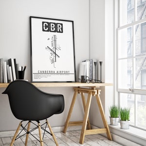 CBR Canberra Airport Poster Instant Download Map Art Pilot Gift Wall Art Airport Map Australia Travel Poster image 7