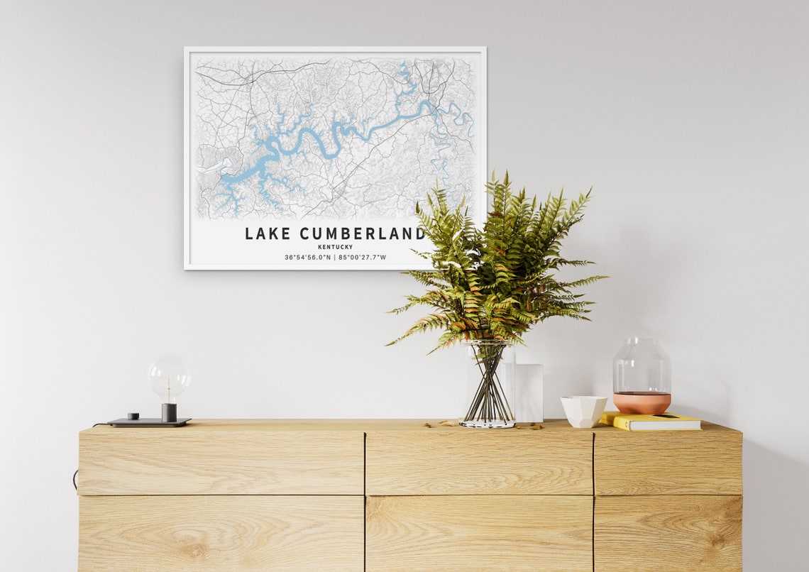 Printable Map of Lake Cumberland Kentucky United States - Etsy