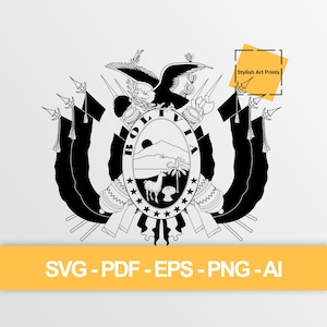 Imágenes vectoriales del escudo de armas de Bolivia (SVG, PNG, PDF), archivo de corte de Bolivia — Descarga instantánea