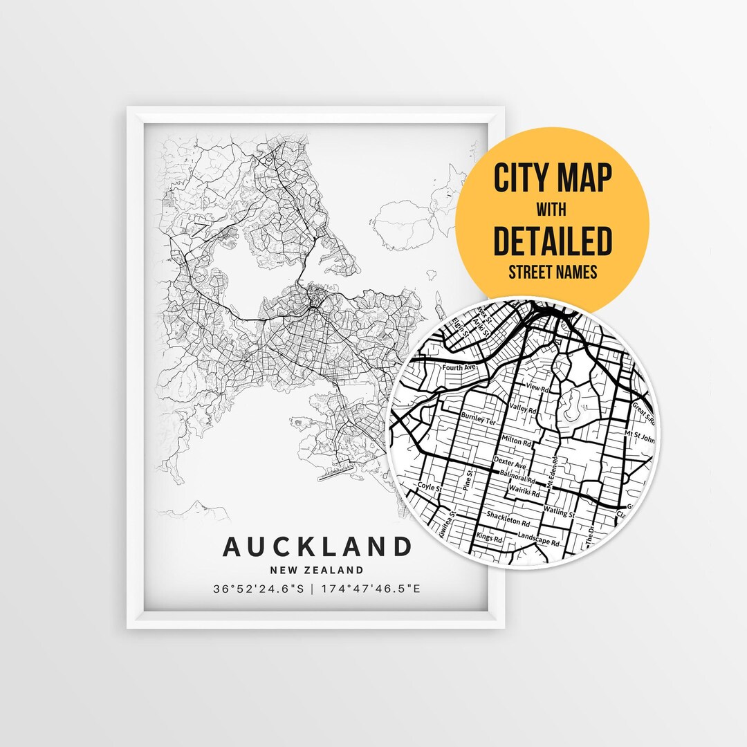 Auckland New Zealand Map With Street Names, Printable Auckland City ...