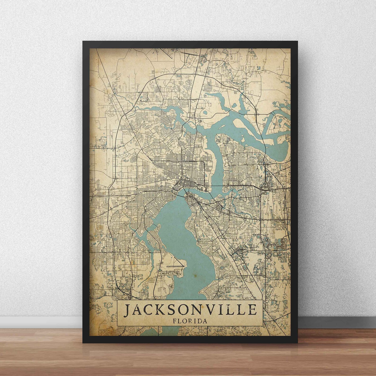 Printable Vintage Map of Jacksonville Florida United States Etsy