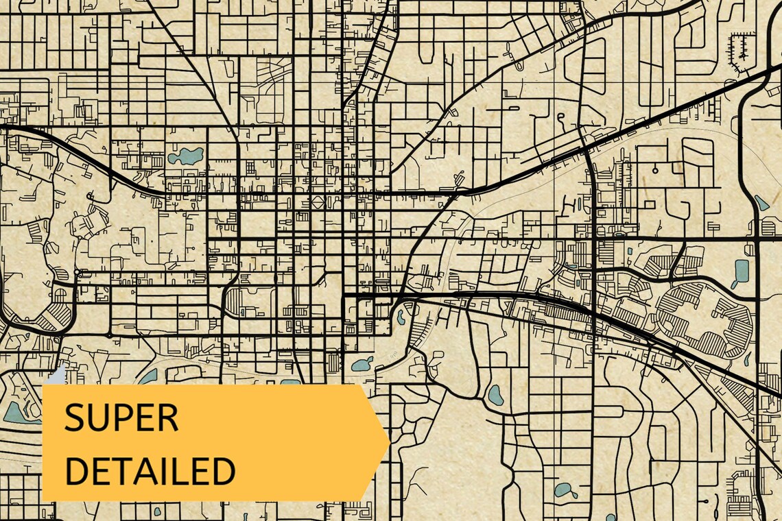 Printable Vintage Map of Tallahassee Florida United States | Etsy