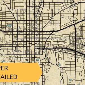 Printable Vintage Style Map of Tallahassee, Florida, United States ...