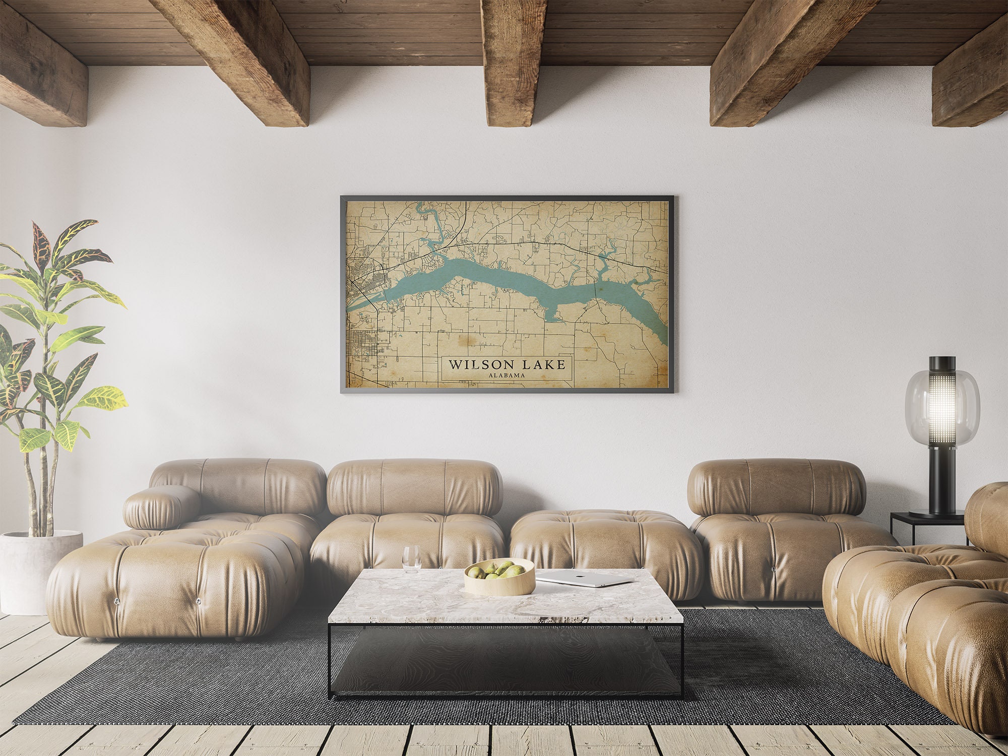 Vintage Style Map of Wilson Lake Alabama USA Instant Etsy